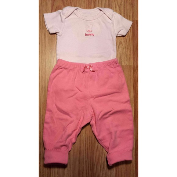 Girl's Size 6-9 M Months 3 Pc Blue Faded Glory Denim Jacket, Pink Pants & Top - Picture 3 of 8